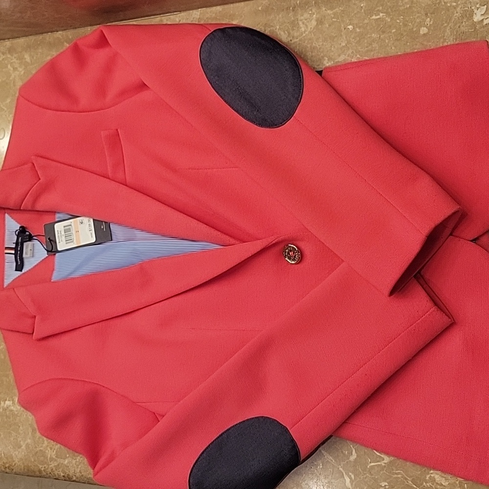 Tommy Hilfiger Coral Blazer with Navy Accents,  Sz 2